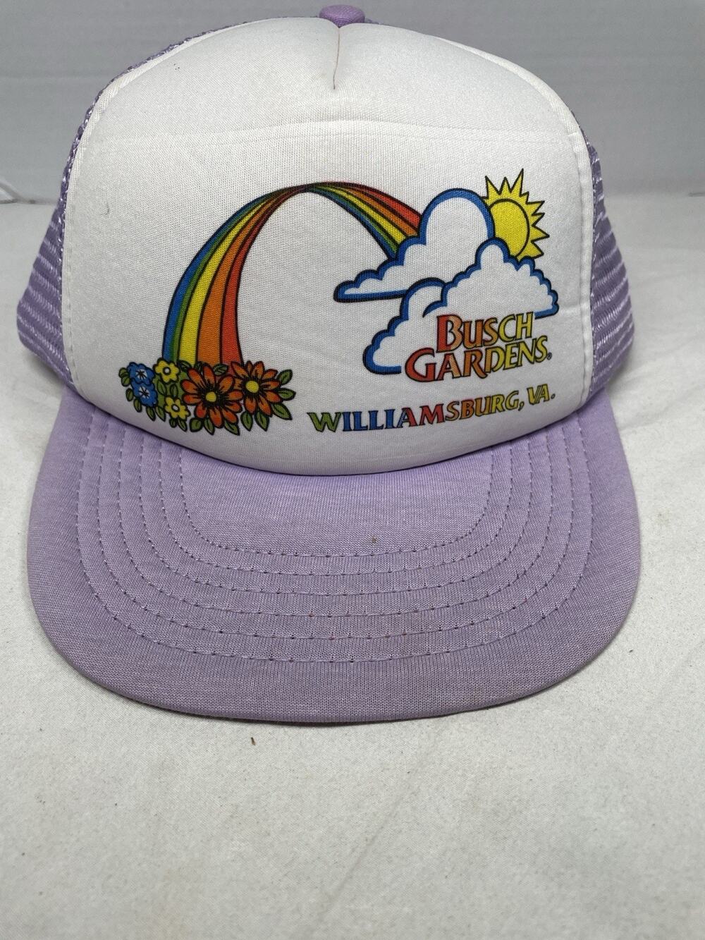 Vintage Mesh Truckers Snap-Back Hat Bush Gardens Williamsburg (5s1)
